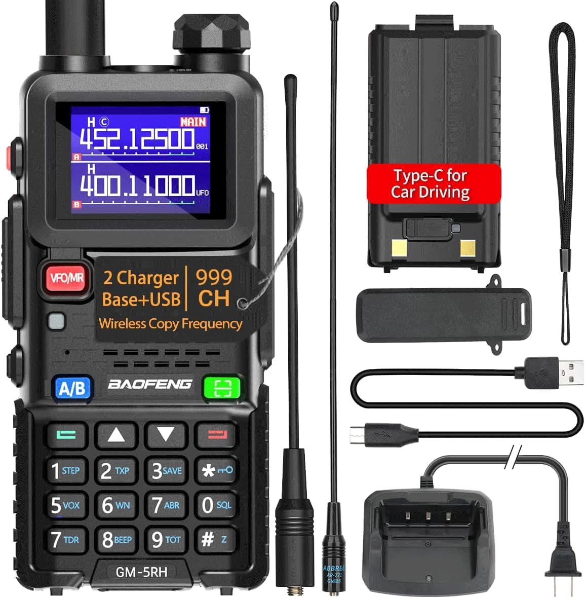 Baofeng GMRS Radio Handheld GM-5RH Long Range Walkie Talkies Two Way Radio