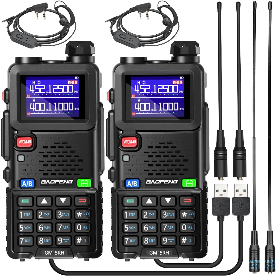 BAOFENG GMRS Radio Handheld GM-5RH Long Range Two Way Radio 2Pack